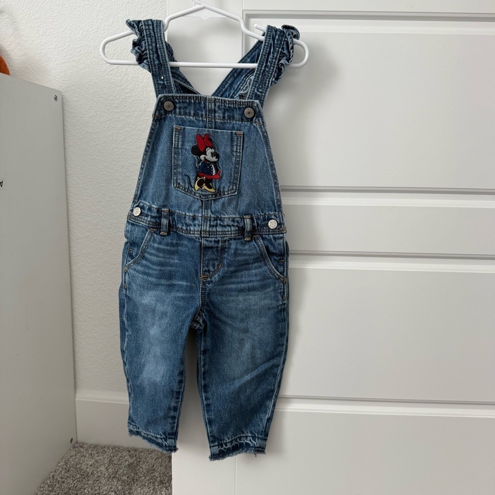 GAP X Disney Toddler Girl Minnie Mouse Overalls- 2T